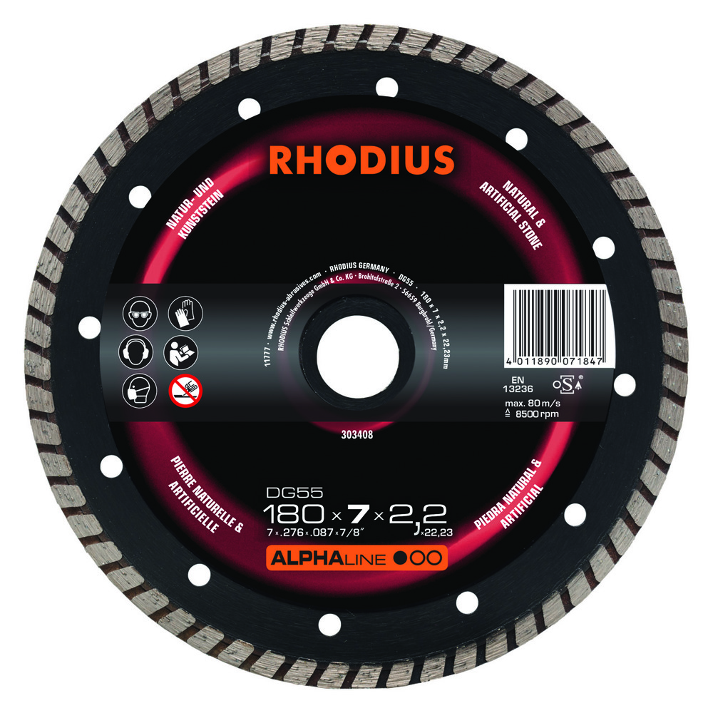 Δίσκος RHODIUS DG55 180x7,0x2,2x22,23